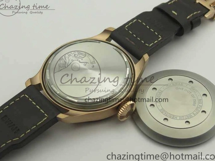 MIROTIME 0503 Big Pilot IW510301 Satin-Polished RG YLF Best Edition Black Dial On Leather Strap A Flexible 7222